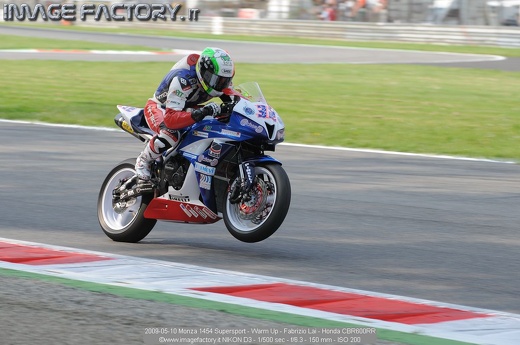 2009-05-10 Monza 1454 Supersport - Warm Up - Fabrizio Lai - Honda CBR600RR
